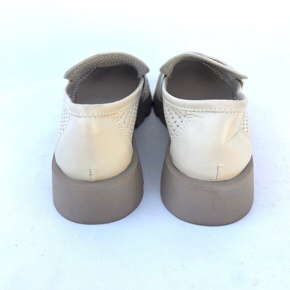 Dolce Vita Ersula Cream Perforated Chunky White Loafers 8 Preppy Shoes - Picture 6 of 8